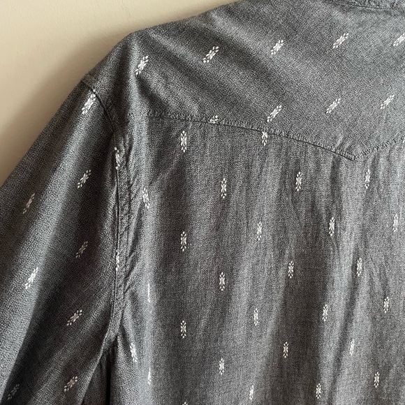 Lucky Brand Pearl Snap Shirt Men's Large Gray Western Style Classic Fit - Picture 7 of 16